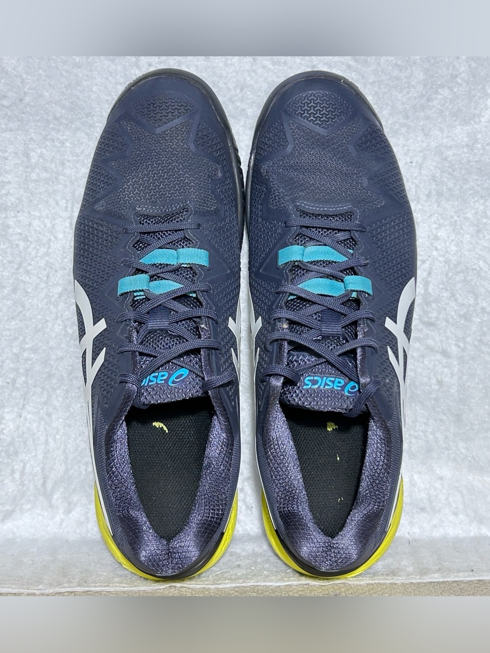Asics Mens Blue/Yellow GEL-Resolution 8 Tennis Athletic Sneakers Shoes SZ 12 - Picture 5 of 11